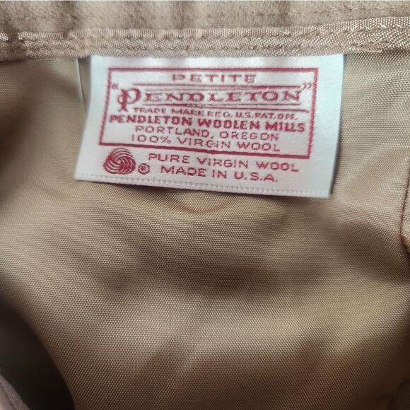 80s -Pendleton- Womens carmel nylon lined, wool mid length totally 80s skirt - Picture 3 of 7